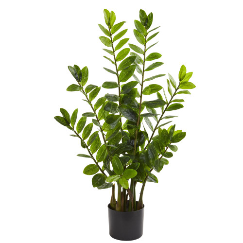 3' Zamioculcas Artificial Plant with Black Pot - IMAGE 1