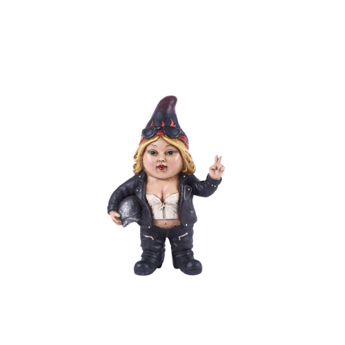 Female Biker Outdoor Garden Statue - 10.25" - IMAGE 1