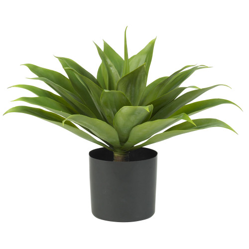 25" Artificial Silk Agave Plant with Black Pot - IMAGE 1