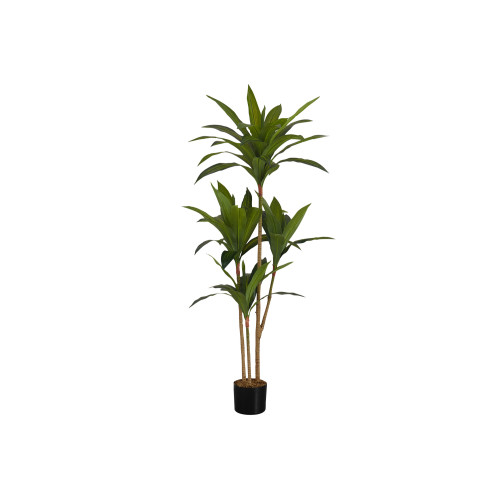 Dracaena Artificial Faux Table Plant in Black Pot - 51.25" - IMAGE 1