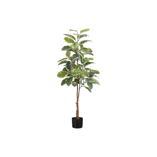Rubber Artificial Potted Floor Plant in Black Pot - 52" - IMAGE 1