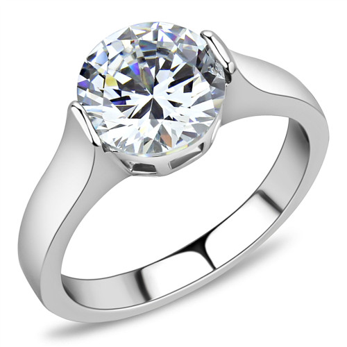 Women's Engagement Ring with Round CZ Stone and a Thick Band - Size 6 (Pack of 2) - IMAGE 1