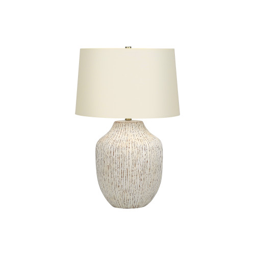 Ginger Jar Shaped Table Lamp with Empire Shade - 26" - Cream and Ivory - IMAGE 1
