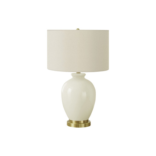 Transitional Vase Shaped Table Lamp with Ivory Shade - 26" - Cream White - IMAGE 1