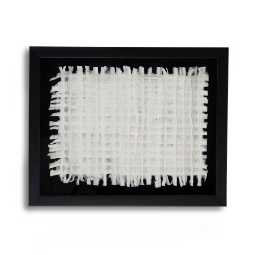 White and Black Abstract Rectangle Wall Art 15.75" x 19.5" - IMAGE 1