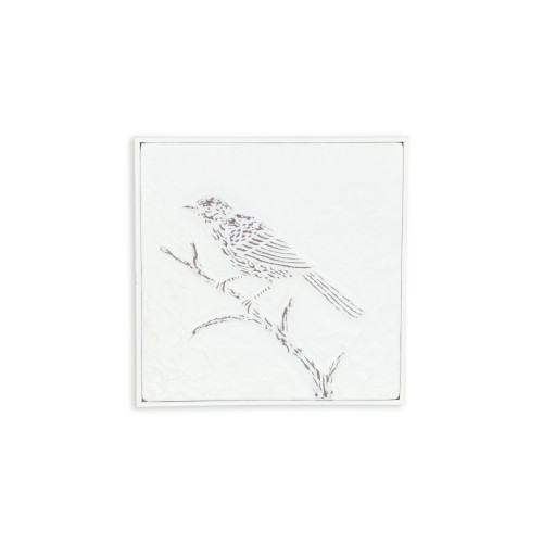 Framed Swallow Bird Square Wall Art - White and Gray - 10.25" x 10.25" - IMAGE 1