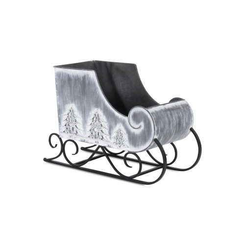 Galvanized Christmas Sleigh Tabletop Decoration Gray - 18.25" - IMAGE 1