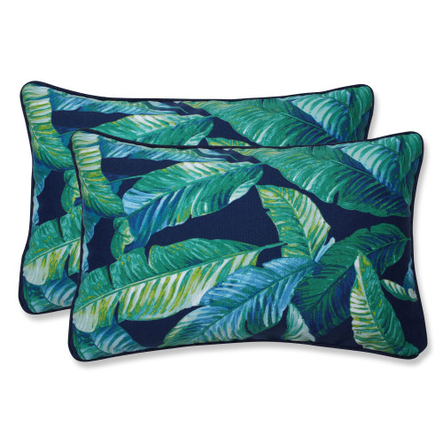 Leaves Outdoor Patio Rectangular Oversized Throw Pillows - 18.5" - Set of 2 - IMAGE 1