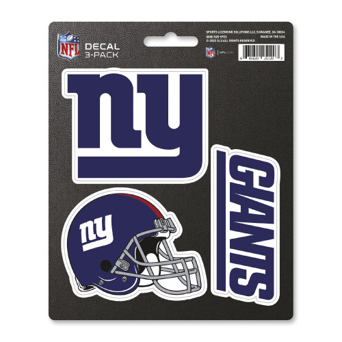 3ct NFL New York Giants Automotive Decal Stickers 6.25” - IMAGE 1