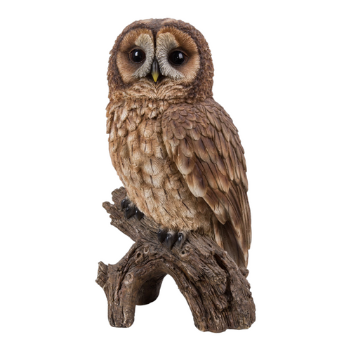 12.25" Owl on Stump Outdoor Garden Statue - IMAGE 1