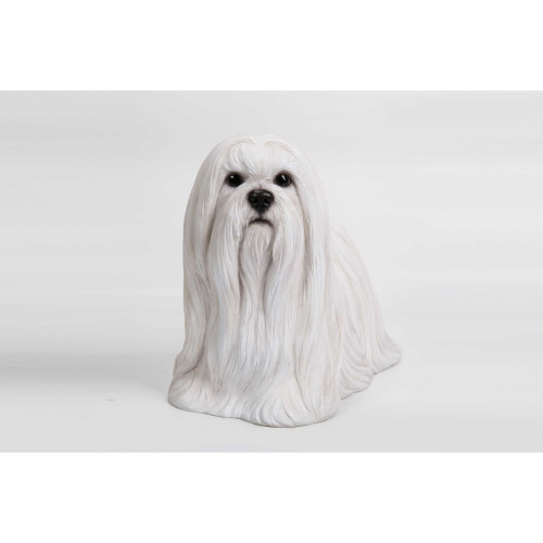 Standing Maltese Dog Outdoor Garden Statue - 13.75" - IMAGE 1