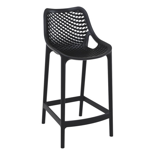 37.5" Black Solid Patio Resin Counter Stool - IMAGE 1