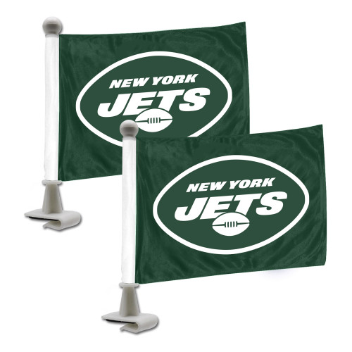 Set of 2 NFL New York Jets Ambassador Car Flags 6" x 4" - IMAGE 1