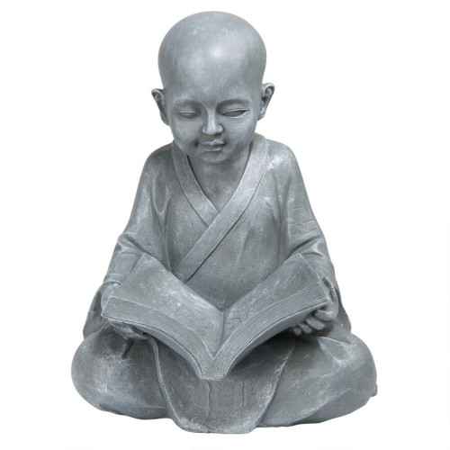 Baby Buddha Studying the Five Precepts Outdoor Garden Statue - 12" - IMAGE 1