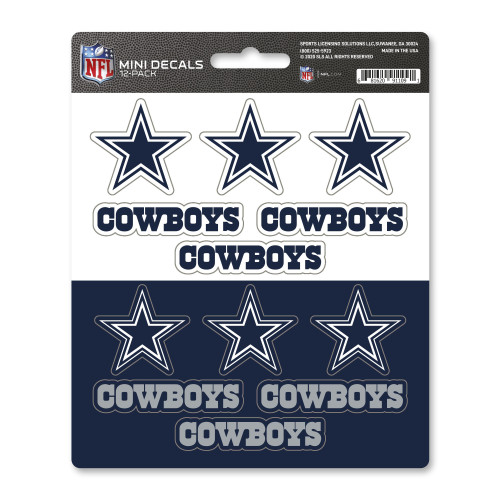 12ct NFL Dallas Cowboys Automotive Mini Decal Stickers 6.25” - IMAGE 1