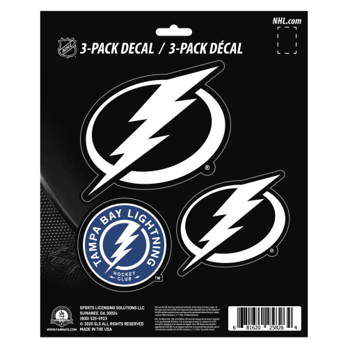 3ct NHL Tampa Bay Lightning Automotive Decal Stickers 6.25” - IMAGE 1