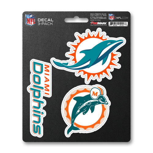 3ct NFL Miami Dolphins Automotive Decal Stickers 6.25” - IMAGE 1