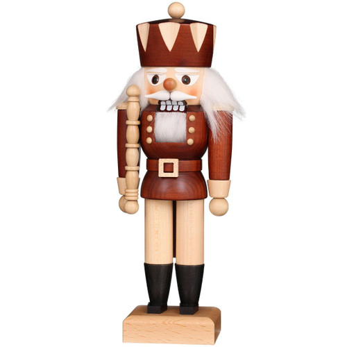 10.5" Free Standing Christian Ulbricht Handcrafted Natural Wooden King Nutcracker - IMAGE 1