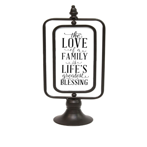16" White The Love of a Family Metal Table top - IMAGE 1