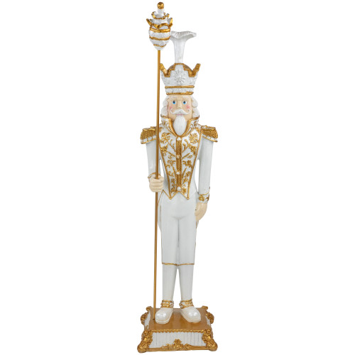 Christmas Nutcracker Soldier with Scepter - 25.75" - White and Gold - IMAGE 1