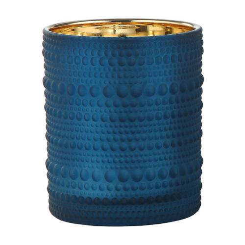4.5" Navy Blue and Gold Cylindrical Glass Decorative Vase (Pack of 2) - IMAGE 1