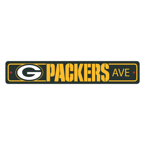23.5" NFL Green Bay Packers "Ave" Street Wall Sign - IMAGE 1