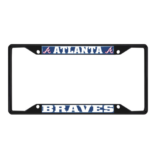 12.25” MLB Atlanta Braves Metal License Plate Frame - IMAGE 1
