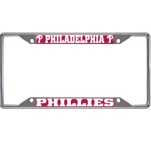12.25” MLB Philadelphia Phillies Automotive Metal License Plate Frame - IMAGE 1