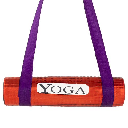 4.25" Shiny Red Yoga Mat Glass Christmas Ornament - IMAGE 1