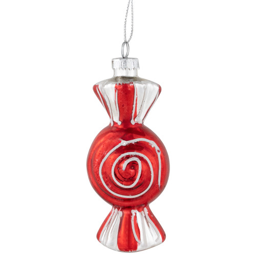 4" Peppermint Candy Glass Christmas Ornament - IMAGE 1