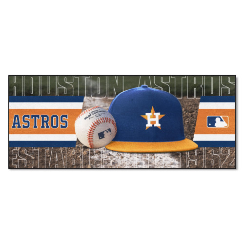 2.5' x 6' MLB Houston Astros Area Throw Rug Runner - Blue and Orange - IMAGE 1