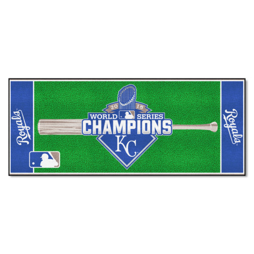 2.5' x 6' MLB Kansas City Royals Rectangular Area Throw Rug Runner - IMAGE 1
