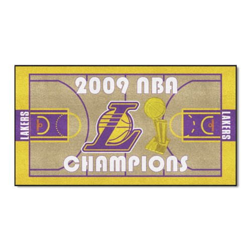 2.5' x 4.5' Yellow and Purple NBA Los Angeles Lakers Rectangular Area Throw Rug Runner - IMAGE 1