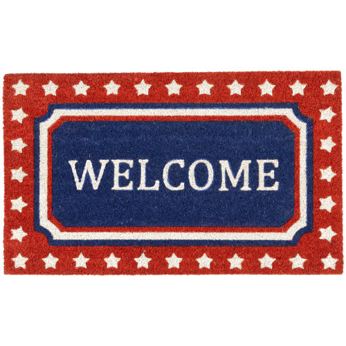"Welcome" Americana Outdoor Coir Doormat - 18" x 30" - IMAGE 1