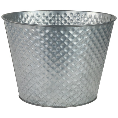 14" Silver Zinc Bucket Christmas Tree Collar - IMAGE 1