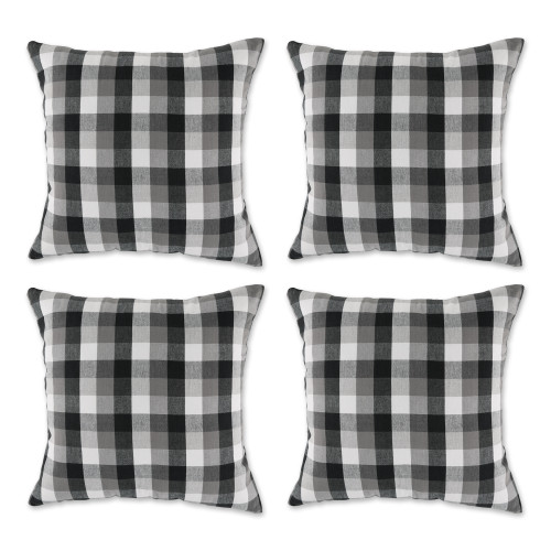 Check Outdoor Patio Throw Pillow Covers - 18" - Set of 4 - IMAGE 1