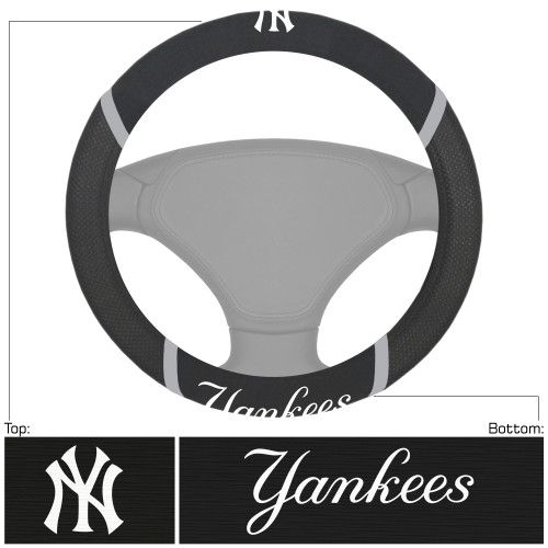 15" MLB New York Yankees Embroidered Steering Wheel Cover - IMAGE 1