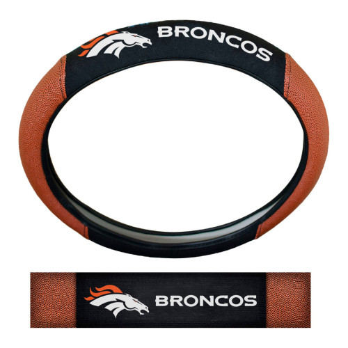 15.5” NFL Denver Broncos Embroidered Grip Steering Wheel Cover - IMAGE 1