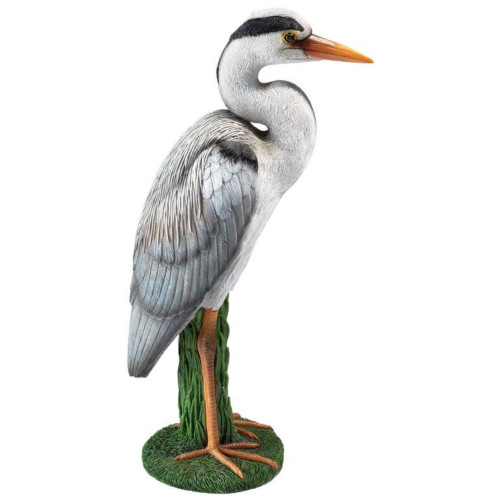 18" Heron Coastal Bird Outdoor Garden Statue - IMAGE 1