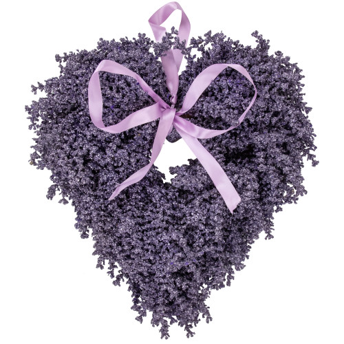 Artificial Lavender Heart Spring Wreath - 17.5" - IMAGE 1