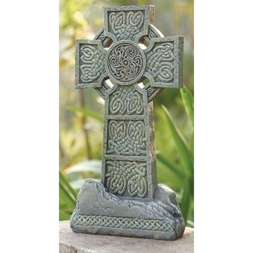 Celctic Cross Outdoor Garden Statue - 16.25" - IMAGE 1