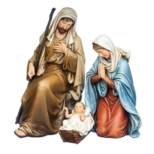 Set of 3 Kneeling Holy Family Christmas Figurines 14.75" - IMAGE 1