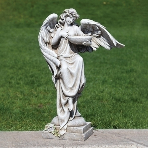 19.75" Angel with Birdbath Outdoor Garden Statue - IMAGE 1