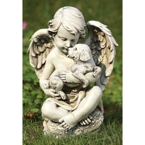 12" Cherub Angel with Wings Outdoor Garden Statue - IMAGE 1