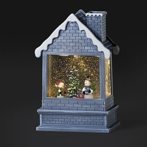 8" LED Lighted Snowman House Christmas Snow Globe - IMAGE 1