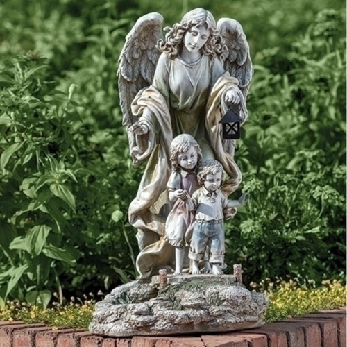 20.5" LED Solar Powered Guardian Angel Outdoor Garden Statue - IMAGE 1