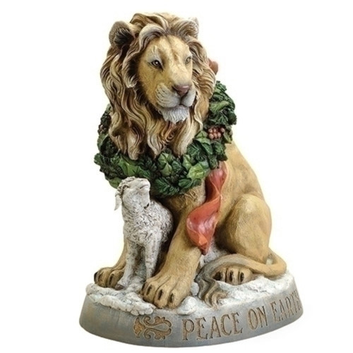 19.25" Lion and Lamb Christmas Tabletop Figurine - IMAGE 1
