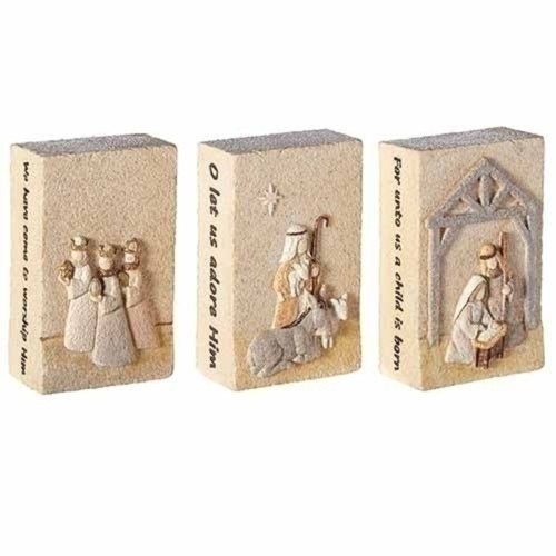 Set of 3 Nativity Prayer Christmas Tabletop Decoration 4.25" - IMAGE 1