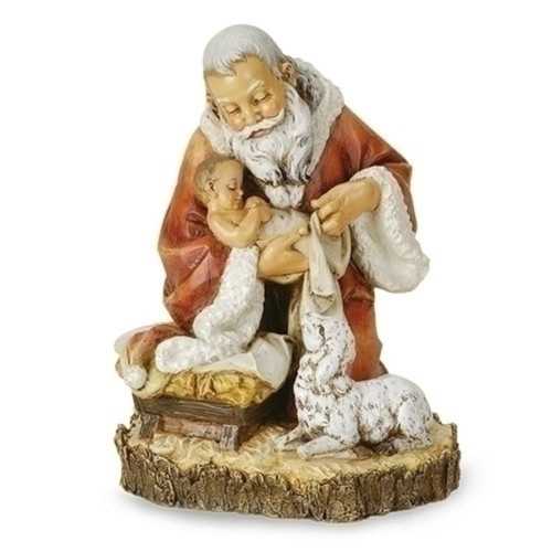 11" Kneeling Santa Christmas Tabletop Figurine - IMAGE 1