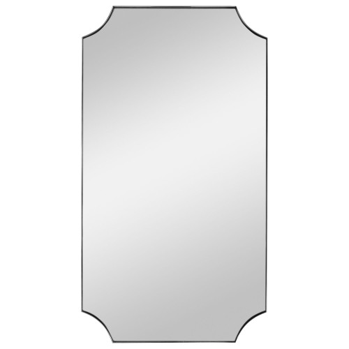 Nickel Scalloped Corner Wall Mirror - 40" - Silver - IMAGE 1